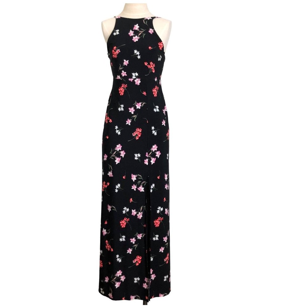 Express Women's Spaghetti Strap Backless Thigh-high Slit  Maxi Long Dress Size:S